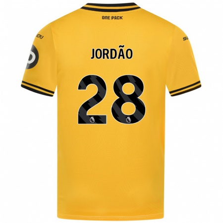 Kandiny Enfant Maillot Bruno Jordão #28 Jaune Tenues Domicile 2024/25 T-Shirt