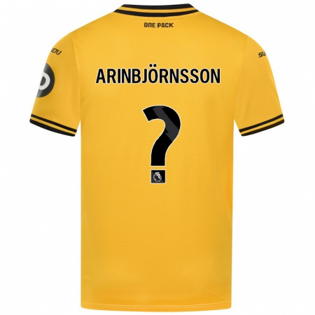 Kandiny Enfant Maillot Pálmi Rafn Arinbjörnsson #0 Jaune Tenues Domicile 2024/25 T-Shirt