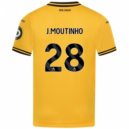 Kandiny Enfant Maillot Joao Moutinho #28 Jaune Tenues Domicile 2024/25 T-Shirt