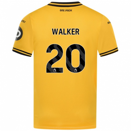 Kandiny Enfant Maillot Lowri Walker #20 Jaune Tenues Domicile 2024/25 T-Shirt