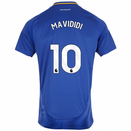 Kandiny Enfant Maillot Stephy Mavididi #10 Bleu Blanc Tenues Domicile 2024/25 T-Shirt