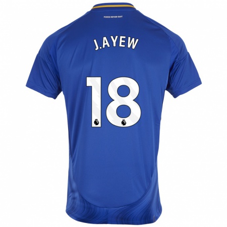 Kandiny Enfant Maillot Jordan Ayew #18 Bleu Blanc Tenues Domicile 2024/25 T-Shirt