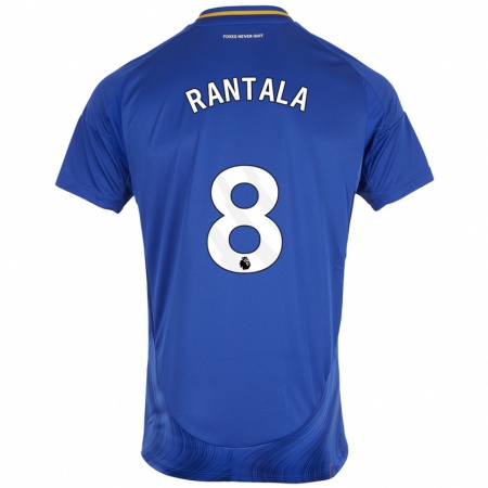 Kandiny Enfant Maillot Jutta Rantala #8 Bleu Blanc Tenues Domicile 2024/25 T-Shirt