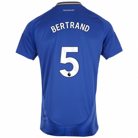 Kandiny Enfant Maillot Ryan Bertrand #5 Bleu Blanc Tenues Domicile 2024/25 T-Shirt