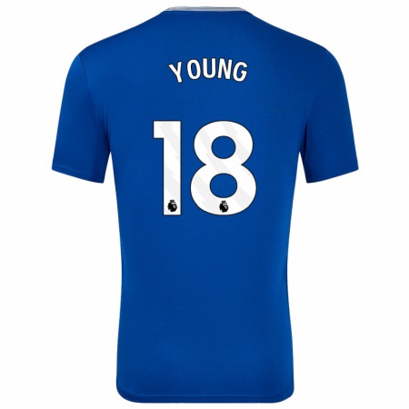 Kandiny Enfant Maillot Ashley Young #18 Bleu Avec Tenues Domicile 2024/25 T-Shirt