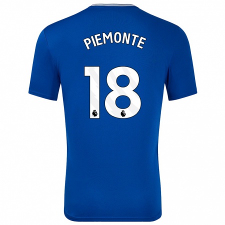 Kandiny Enfant Maillot Martina Piemonte #18 Bleu Avec Tenues Domicile 2024/25 T-Shirt