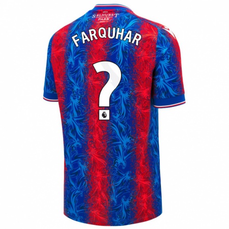 Kandiny Enfant Maillot Craig Farquhar #0 Rayures Rouges Et Bleues Tenues Domicile 2024/25 T-Shirt