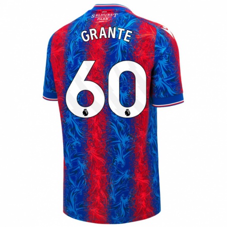 Kandiny Enfant Maillot Jake Grante #60 Rayures Rouges Et Bleues Tenues Domicile 2024/25 T-Shirt