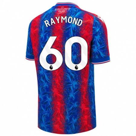 Kandiny Enfant Maillot Jadan Raymond #60 Rayures Rouges Et Bleues Tenues Domicile 2024/25 T-Shirt