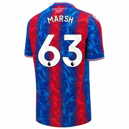 Kandiny Enfant Maillot Zach Marsh #63 Rayures Rouges Et Bleues Tenues Domicile 2024/25 T-Shirt