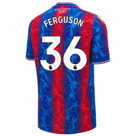 Kandiny Enfant Maillot Nathan Ferguson #36 Rayures Rouges Et Bleues Tenues Domicile 2024/25 T-Shirt