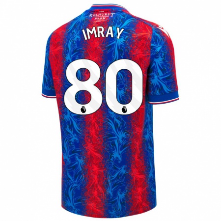 Kandiny Enfant Maillot Danny Imray #80 Rayures Rouges Et Bleues Tenues Domicile 2024/25 T-Shirt