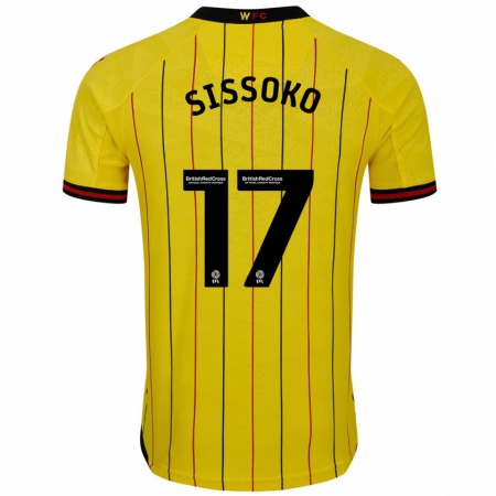 Kandiny Enfant Maillot Moussa Sissoko #17 Jaune Et Noir Tenues Domicile 2024/25 T-Shirt