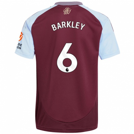 Kandiny Enfant Maillot Ross Barkley #6 Bordeaux Bleu Ciel Tenues Domicile 2024/25 T-Shirt