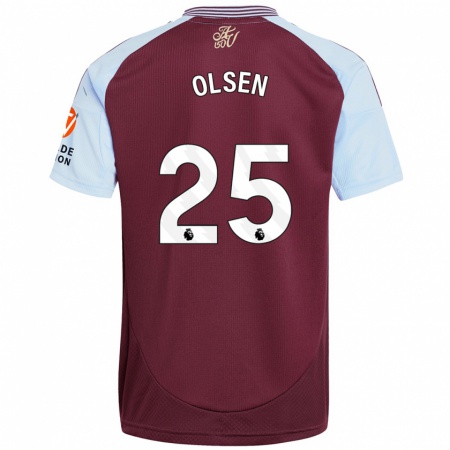 Kandiny Enfant Maillot Robin Olsen #25 Bordeaux Bleu Ciel Tenues Domicile 2024/25 T-Shirt