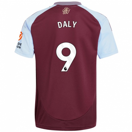 Kandiny Enfant Maillot Rachel Daly #9 Bordeaux Bleu Ciel Tenues Domicile 2024/25 T-Shirt