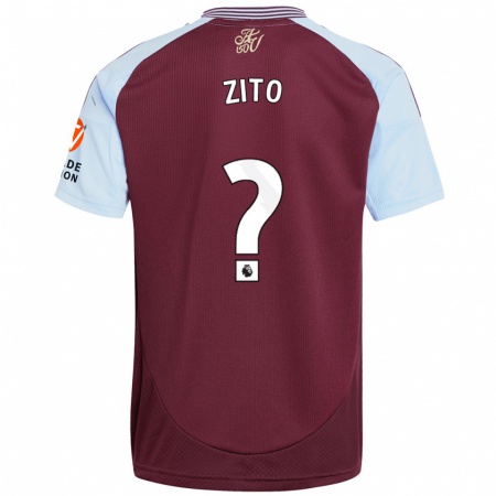 Kandiny Enfant Maillot Patrick Zito #0 Bordeaux Bleu Ciel Tenues Domicile 2024/25 T-Shirt