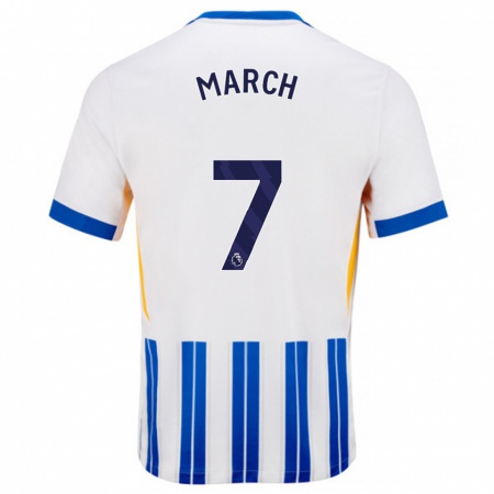 Kandiny Enfant Maillot Solly March #7 Blanc Bleu À Rayures Fines Tenues Domicile 2024/25 T-Shirt