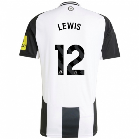 Kandiny Enfant Maillot Jamal Lewis #12 Blanc Noir Tenues Domicile 2024/25 T-Shirt