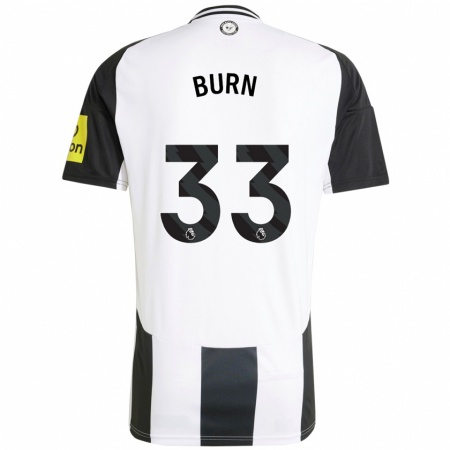 Kandiny Enfant Maillot Dan Burn #33 Blanc Noir Tenues Domicile 2024/25 T-Shirt