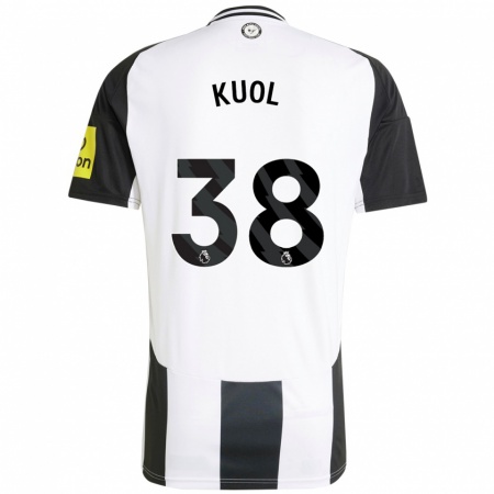 Kandiny Enfant Maillot Garang Kuol #38 Blanc Noir Tenues Domicile 2024/25 T-Shirt