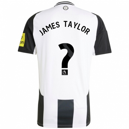 Kandiny Enfant Maillot James Taylor #0 Blanc Noir Tenues Domicile 2024/25 T-Shirt