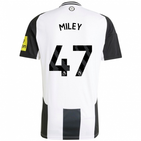 Kandiny Enfant Maillot Jamie Miley #47 Blanc Noir Tenues Domicile 2024/25 T-Shirt