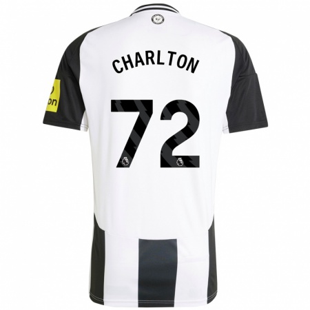 Kandiny Enfant Maillot Dylan Charlton #72 Blanc Noir Tenues Domicile 2024/25 T-Shirt