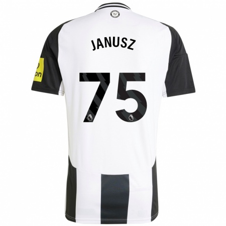 Kandiny Enfant Maillot Adrian Janusz #75 Blanc Noir Tenues Domicile 2024/25 T-Shirt