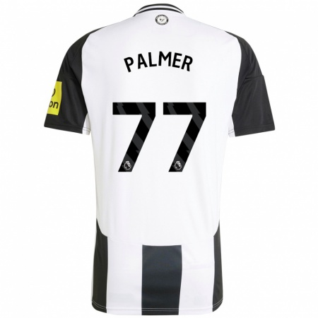 Kandiny Enfant Maillot Darren Palmer #77 Blanc Noir Tenues Domicile 2024/25 T-Shirt