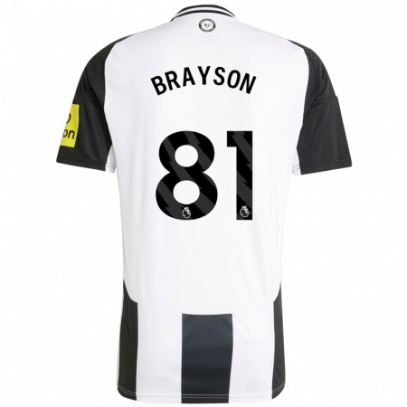 Kandiny Enfant Maillot Joe Brayson #81 Blanc Noir Tenues Domicile 2024/25 T-Shirt