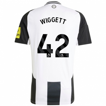 Kandiny Enfant Maillot Charlie Wiggett #42 Blanc Noir Tenues Domicile 2024/25 T-Shirt