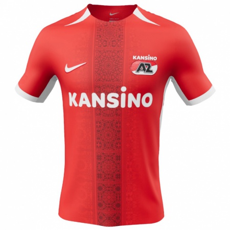 Kandiny Enfant Maillot Julian Van Rijsdam #8 Rouge Blanc Tenues Domicile 2024/25 T-Shirt