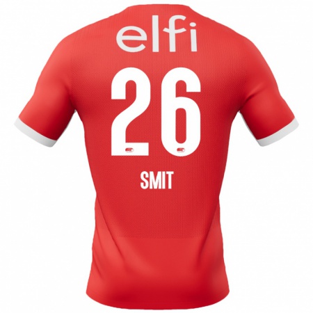 Kandiny Enfant Maillot Kees Smit #26 Rouge Blanc Tenues Domicile 2024/25 T-Shirt