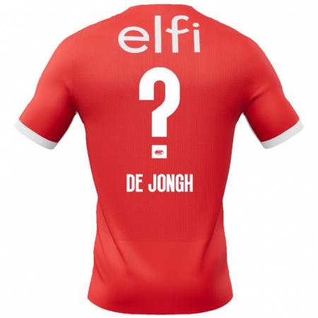 Kandiny Enfant Maillot Iain De Jongh #0 Rouge Blanc Tenues Domicile 2024/25 T-Shirt