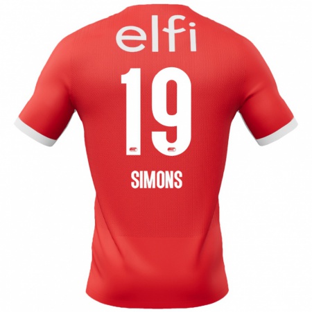 Kandiny Enfant Maillot Saviola Simons #19 Rouge Blanc Tenues Domicile 2024/25 T-Shirt