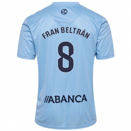 Kandiny Enfant Maillot Fran Beltrán #8 Bleu Ciel Tenues Domicile 2024/25 T-Shirt