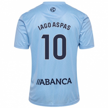 Kandiny Enfant Maillot Iago Aspas #10 Bleu Ciel Tenues Domicile 2024/25 T-Shirt