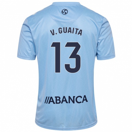 Kandiny Enfant Maillot Vicente Guaita #13 Bleu Ciel Tenues Domicile 2024/25 T-Shirt