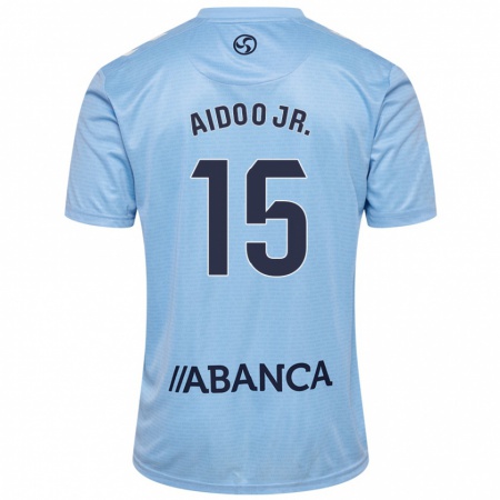 Kandiny Enfant Maillot Joseph Aidoo #15 Bleu Ciel Tenues Domicile 2024/25 T-Shirt