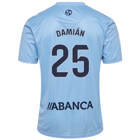 Kandiny Enfant Maillot Damián Rodríguez #25 Bleu Ciel Tenues Domicile 2024/25 T-Shirt