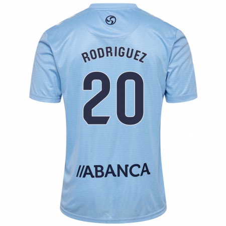 Kandiny Enfant Maillot Javi Rodríguez #20 Bleu Ciel Tenues Domicile 2024/25 T-Shirt