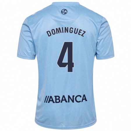 Kandiny Enfant Maillot Javi Domínguez #4 Bleu Ciel Tenues Domicile 2024/25 T-Shirt