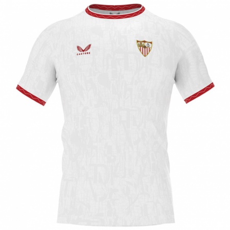 Kandiny Enfant Maillot Iker Villar #9 Blanc Rouge Tenues Domicile 2024/25 T-Shirt