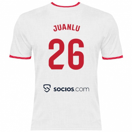 Kandiny Enfant Maillot Juanlu Sánchez #26 Blanc Rouge Tenues Domicile 2024/25 T-Shirt