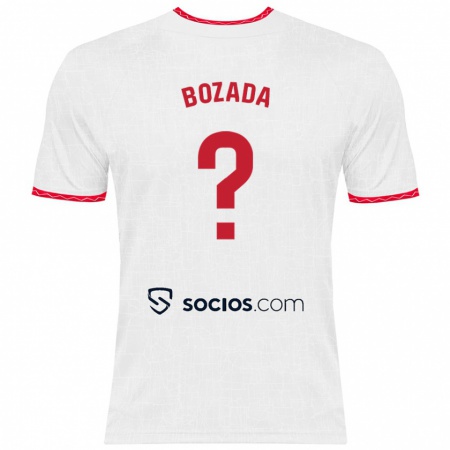 Kandiny Enfant Maillot José Antonio Bozada #0 Blanc Rouge Tenues Domicile 2024/25 T-Shirt