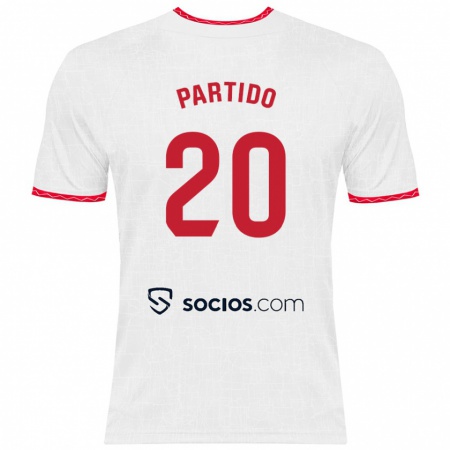 Kandiny Enfant Maillot Paula Partido #20 Blanc Rouge Tenues Domicile 2024/25 T-Shirt