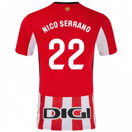 Kandiny Enfant Maillot Nico Serrano #22 Rouge Blanc Tenues Domicile 2024/25 T-Shirt