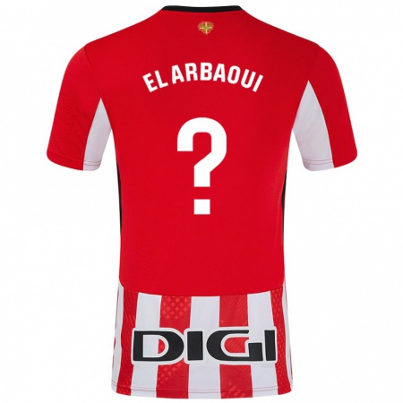 Kandiny Enfant Maillot Ilyas El Arbaoui #0 Rouge Blanc Tenues Domicile 2024/25 T-Shirt