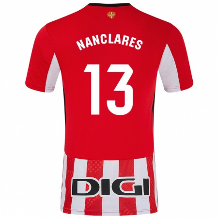 Kandiny Enfant Maillot Adriana Nanclares #13 Rouge Blanc Tenues Domicile 2024/25 T-Shirt